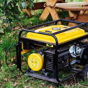 portable power generator on lawn