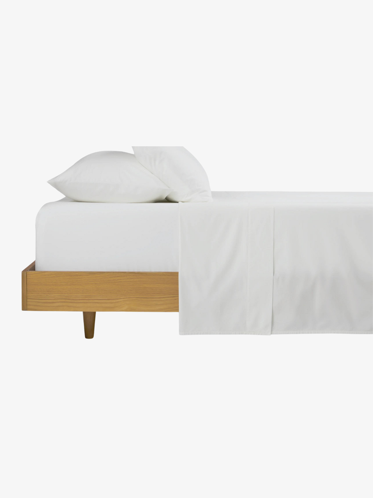 Meso Brushed Cotton White Queen Sheet Set