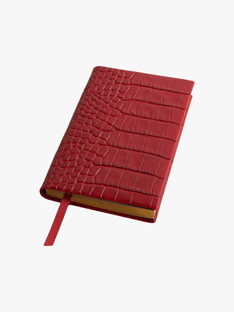 Smythson Mara CrocEffect Leather Notebook