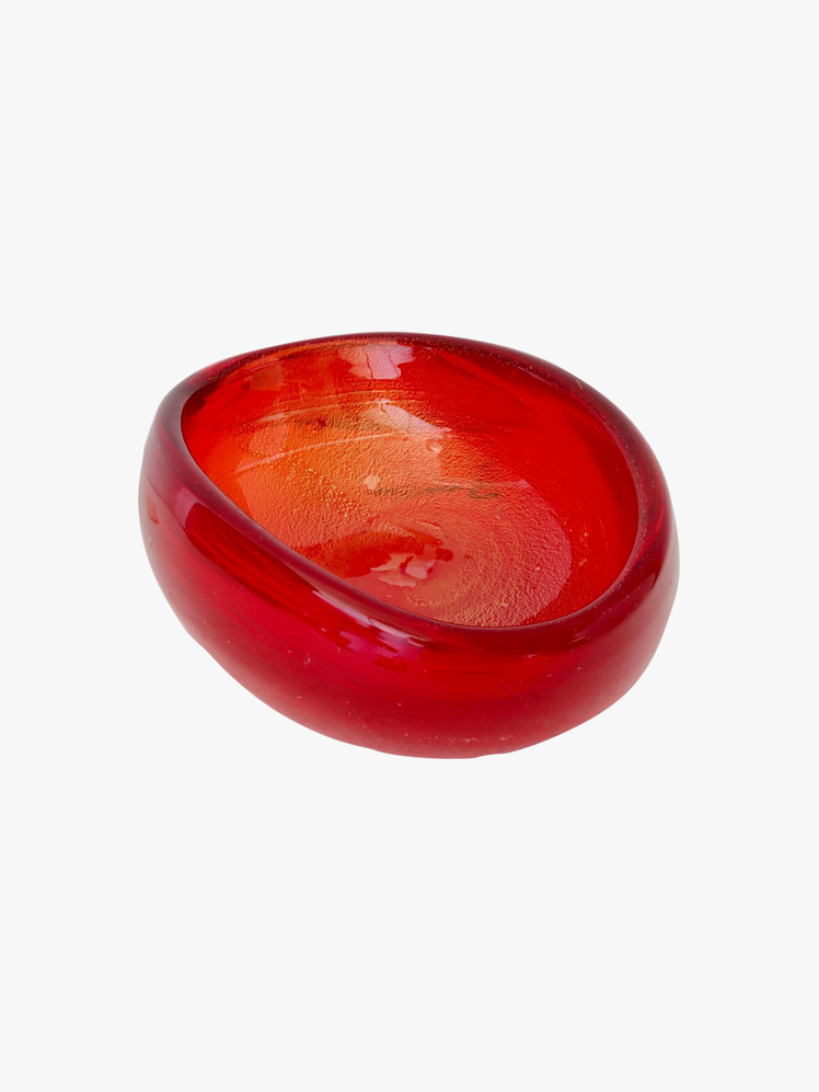 Fire Orange Italian Murano Glass Bowl