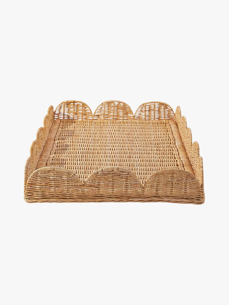 Scallop Rattan Tray