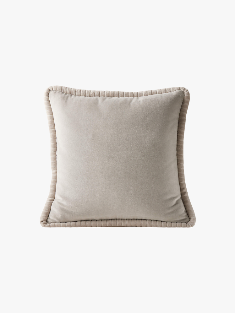 Brye Grey Velvet Throw Pillow with DownAlternative Insert