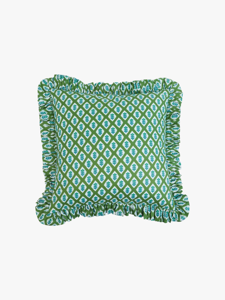 Garden Trellis Ruffled Pillow