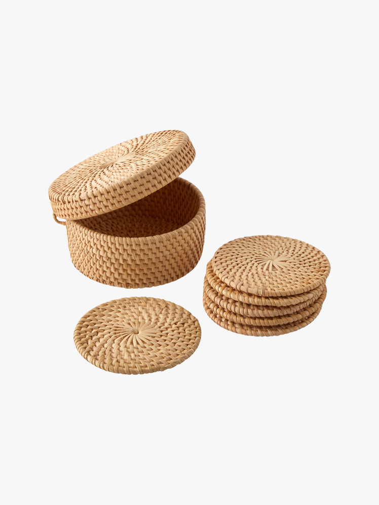 Light Woven Coasters Set of 6