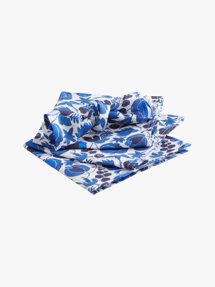 La Doublej Set of six printed linen napkins