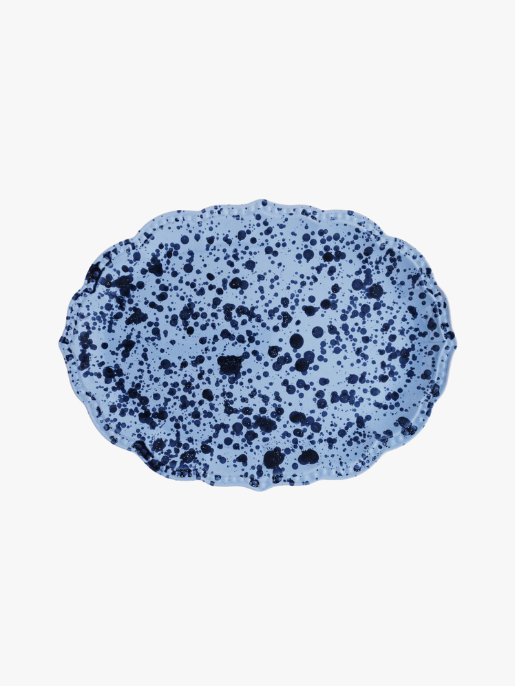 Speckled Serving Plate Blue