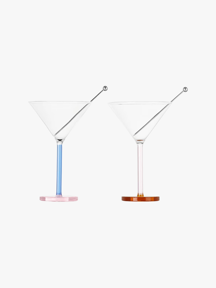 Sophie Lou Jacobsen Multicolor Piano Cocktail Glass Set