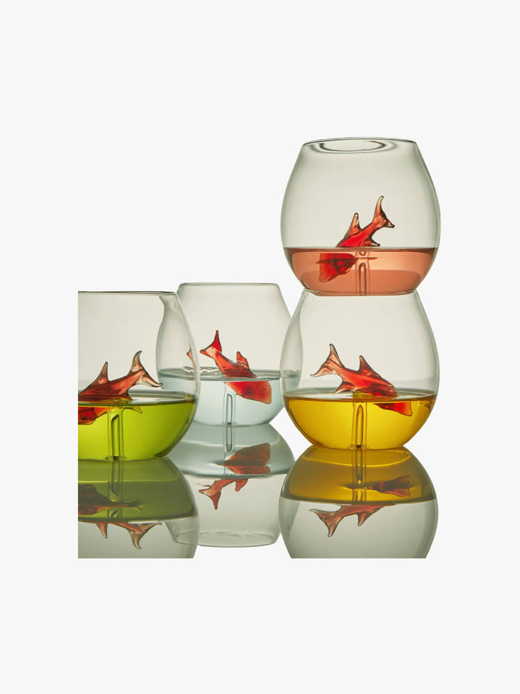 Casarialto Goldfish HandBlown Murano Glass Tumblers