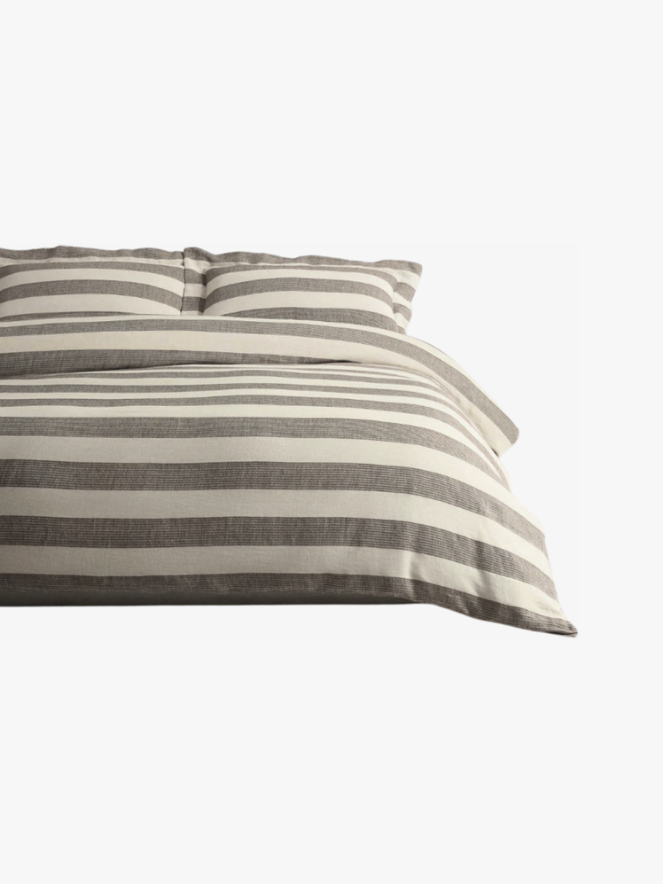 CordedStripe Linen Duvet Cover