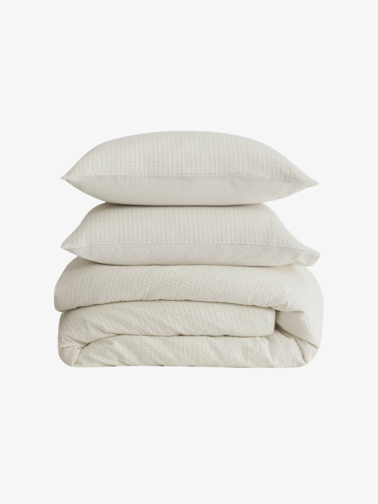 Organic Luxe Waffle Duvet Cover Set