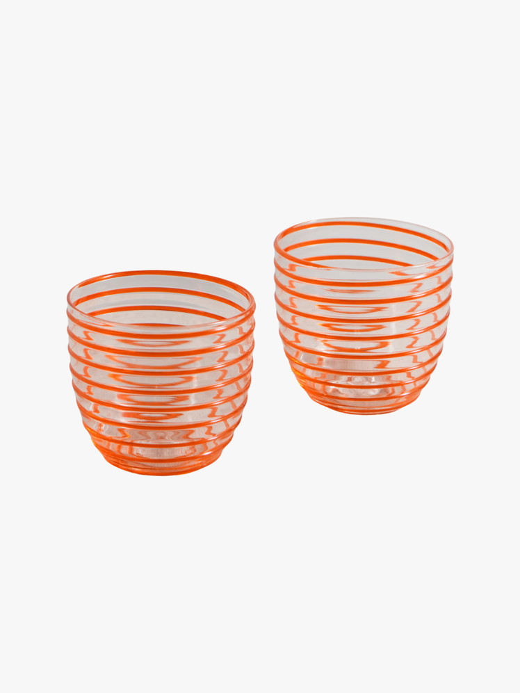 Yali Glass A Filo Goto Set of Two Striped Glass Tumblers