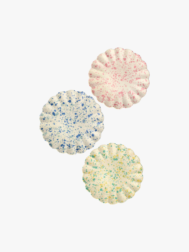 Large Speckled Reusable Bamboo Plates