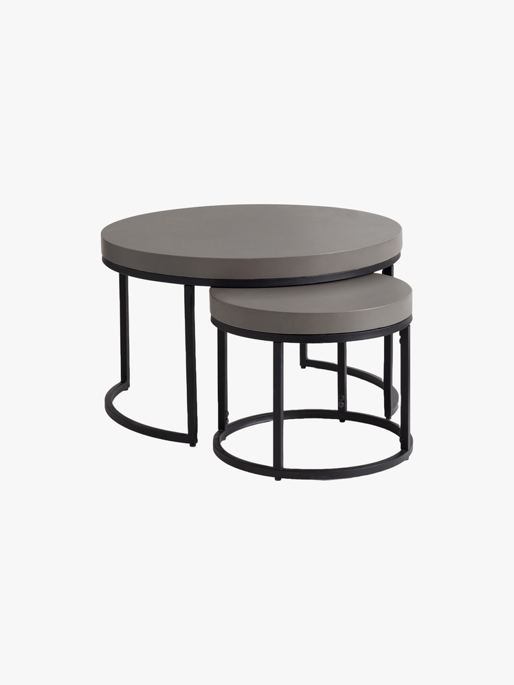 Set of two Concrete Round Nesting Outdoor Coffee Tables