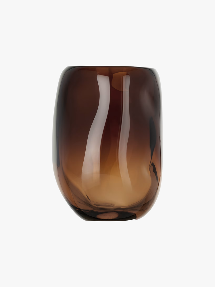 Brown glass vase.