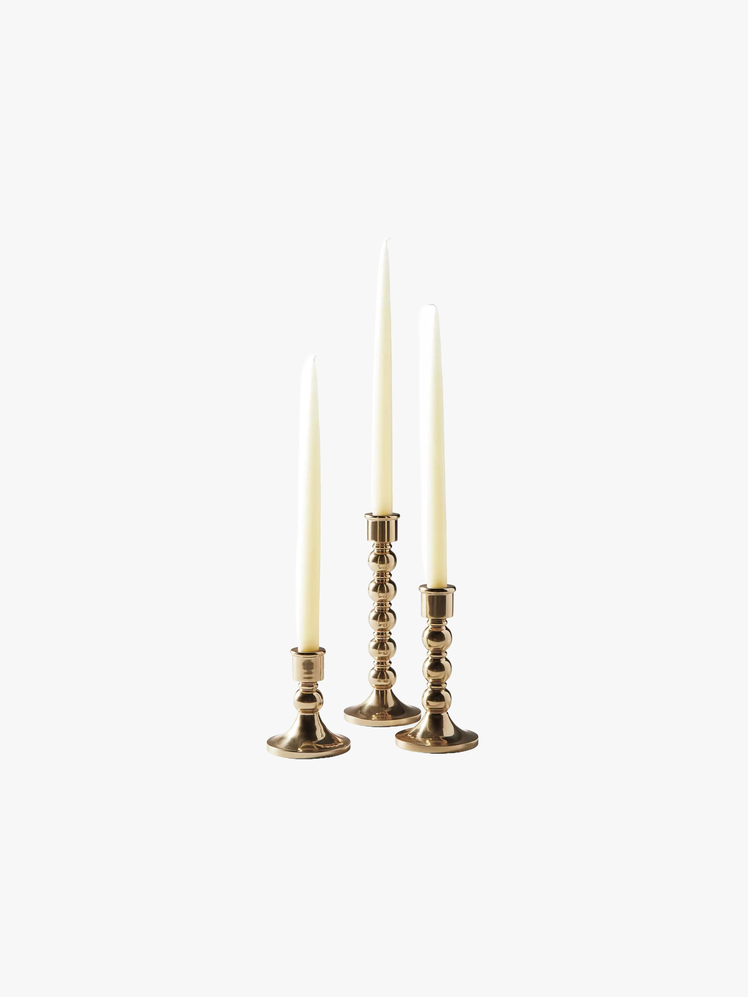 Vintage inspired taper candle holders.