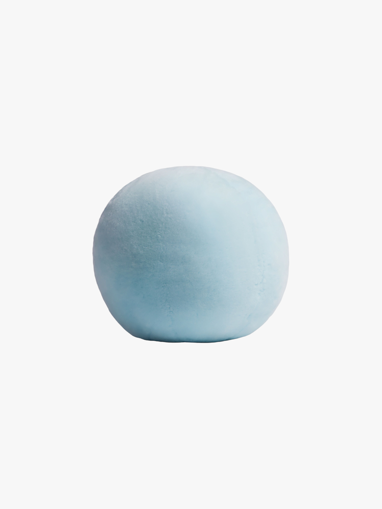 Pastel blue spherical pillow.