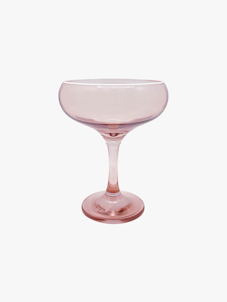 Pink coupe glass.