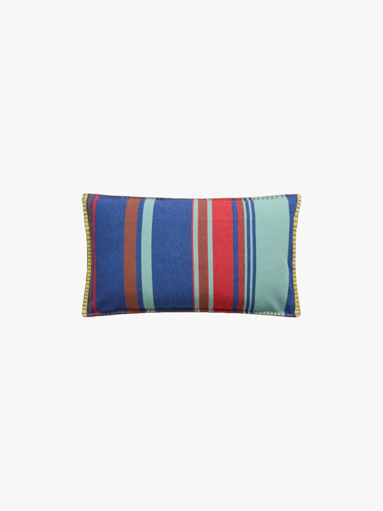 Striped cotton throw pillow