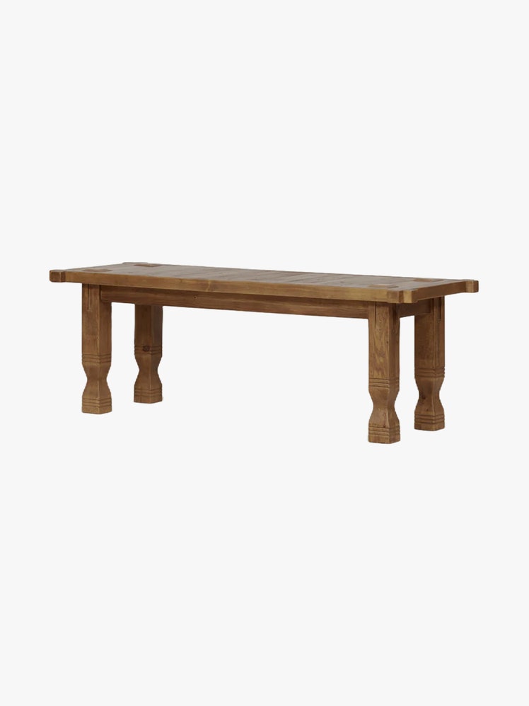 Pine wood dining bench.