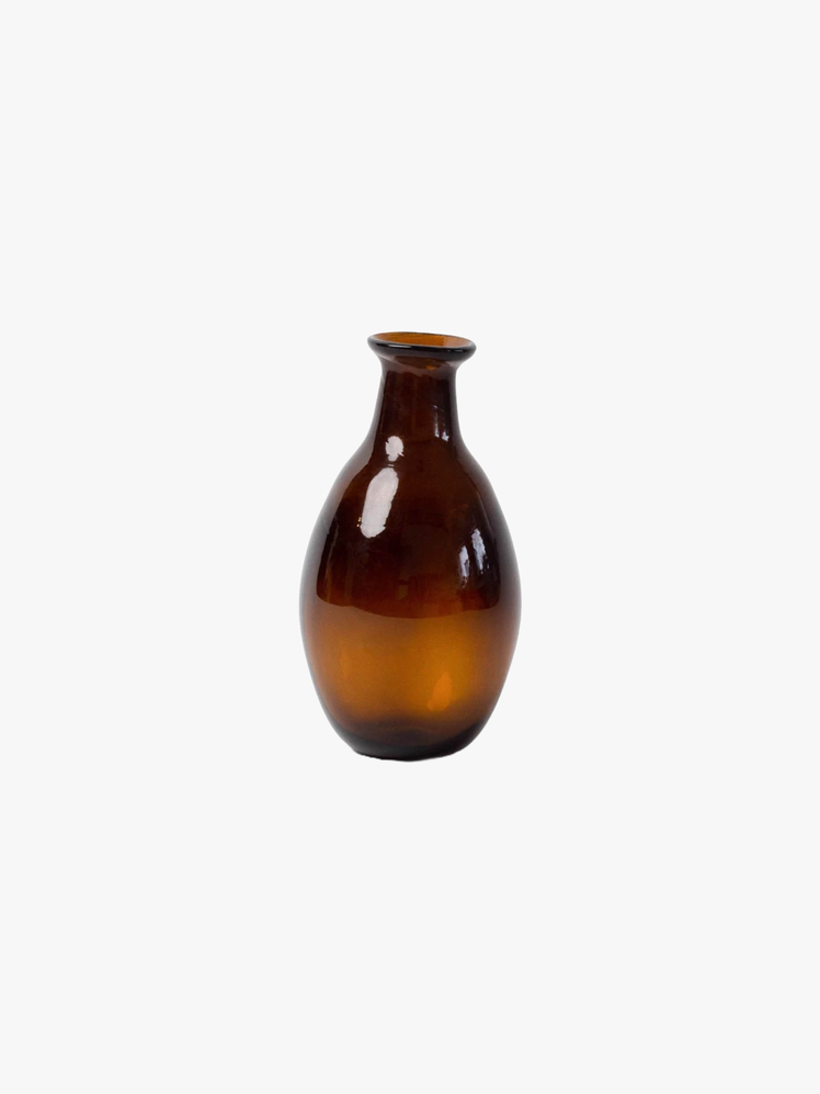 Handblown dark brown vase