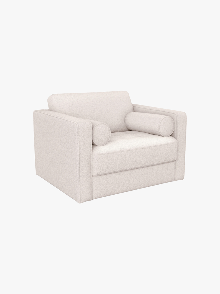 40” Sleeper Chair  Ivory Wool Boucl