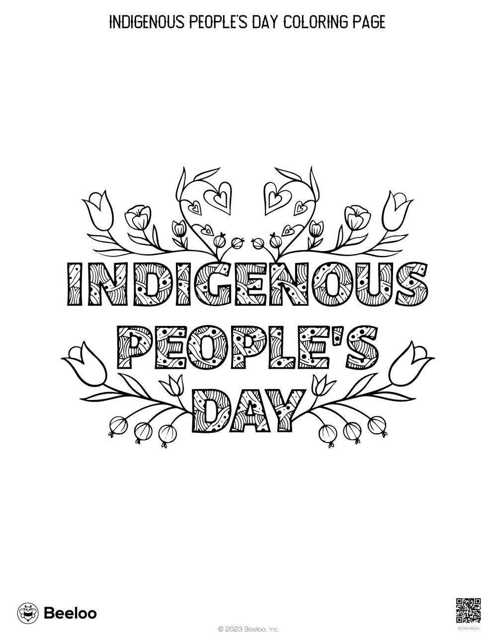 Indigenous People's Day Coloring Page