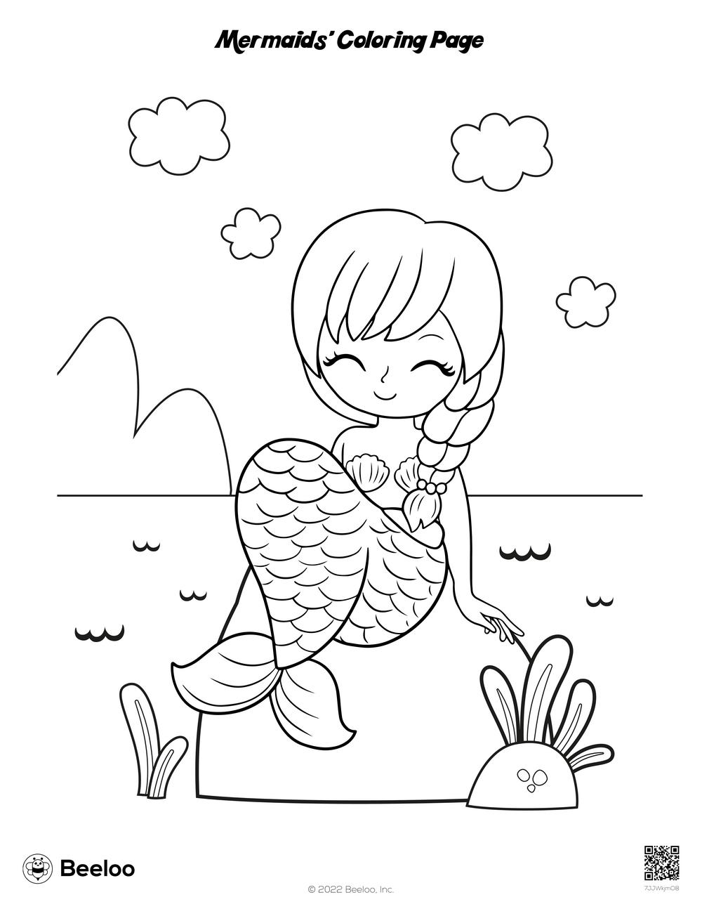 Mermaids' Coloring Page