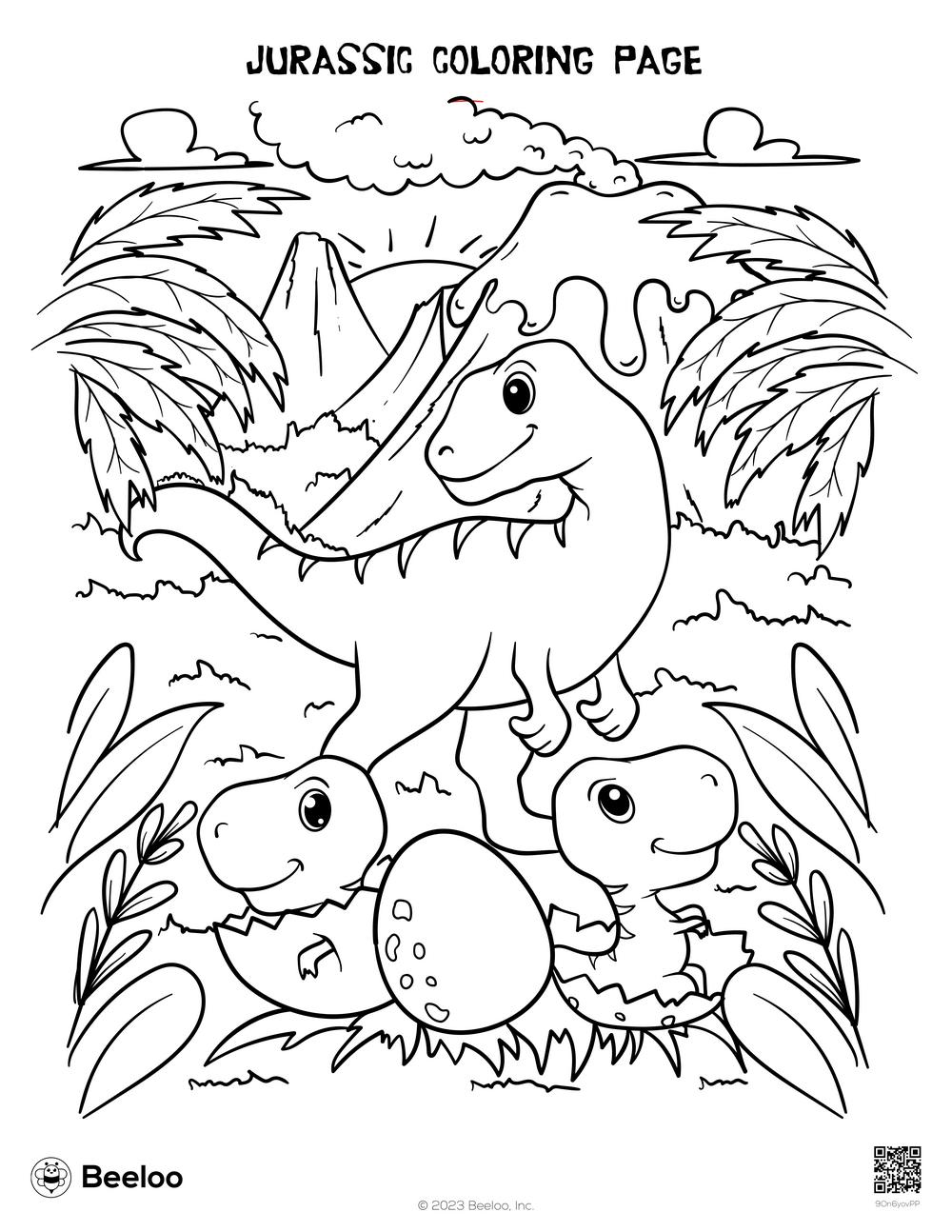 Jurassic Coloring Page