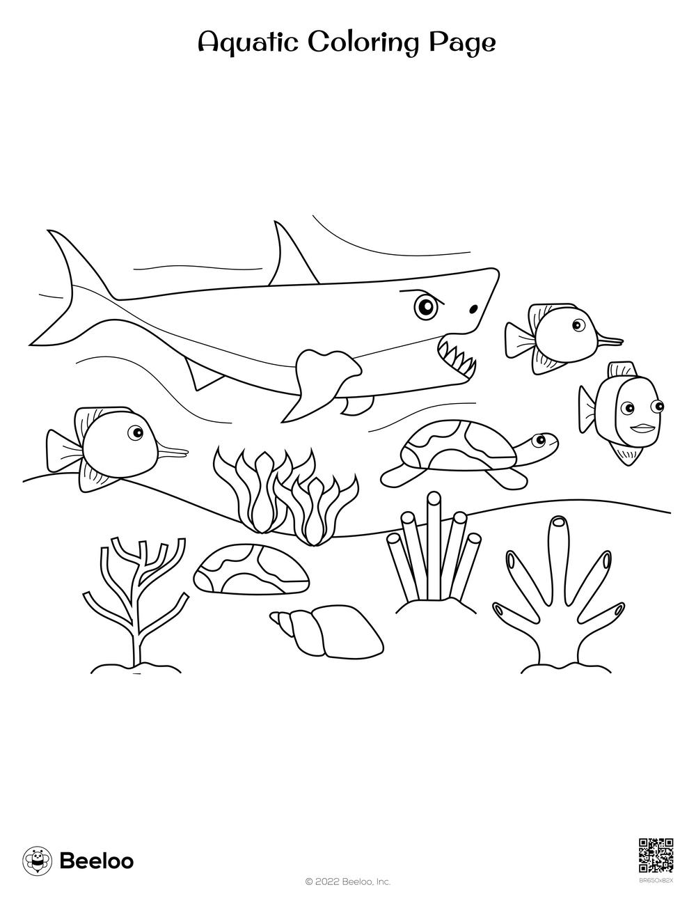 Aquatic Coloring Page