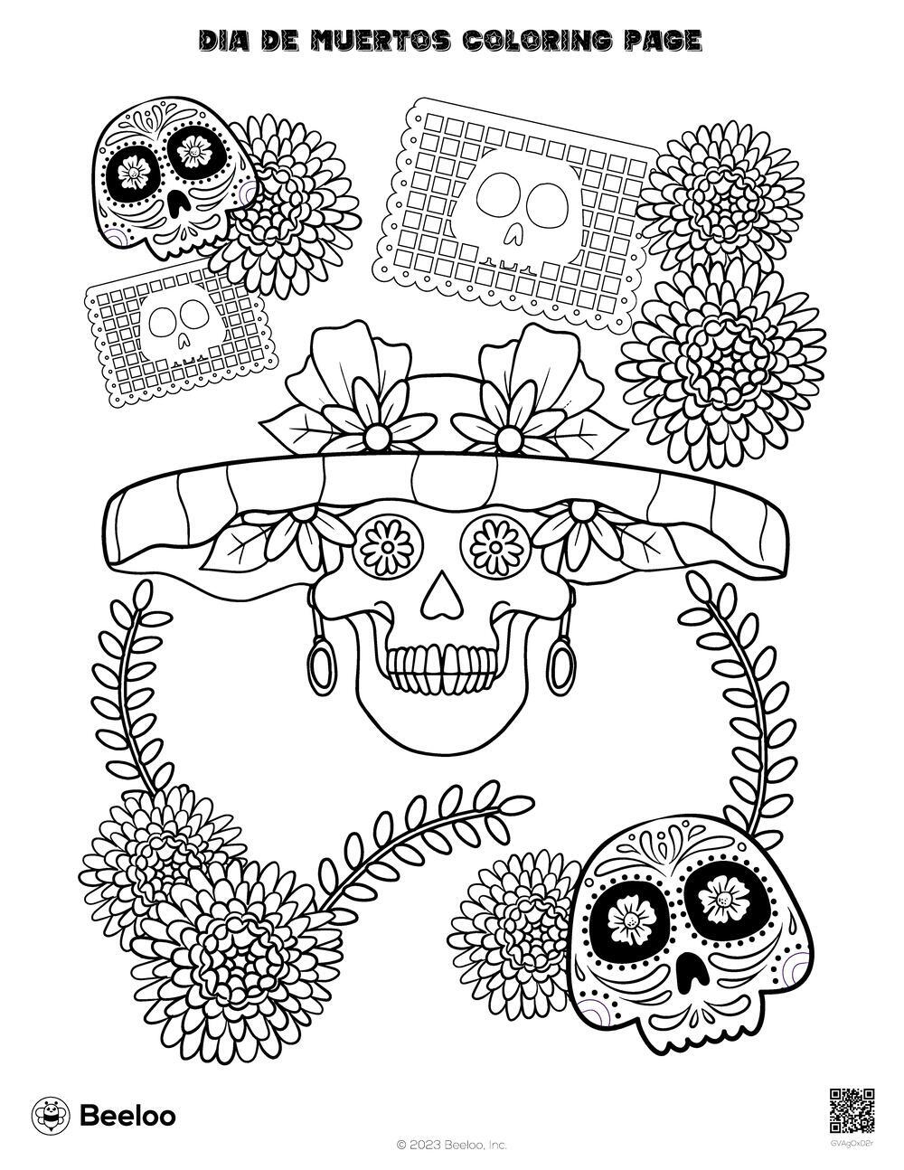 Dia De Muertos Coloring Page