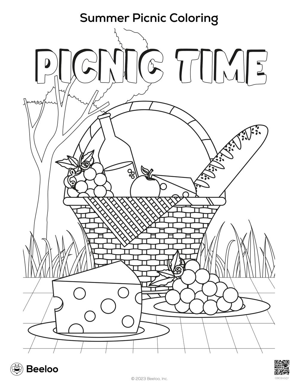 Summer Picnic Coloring