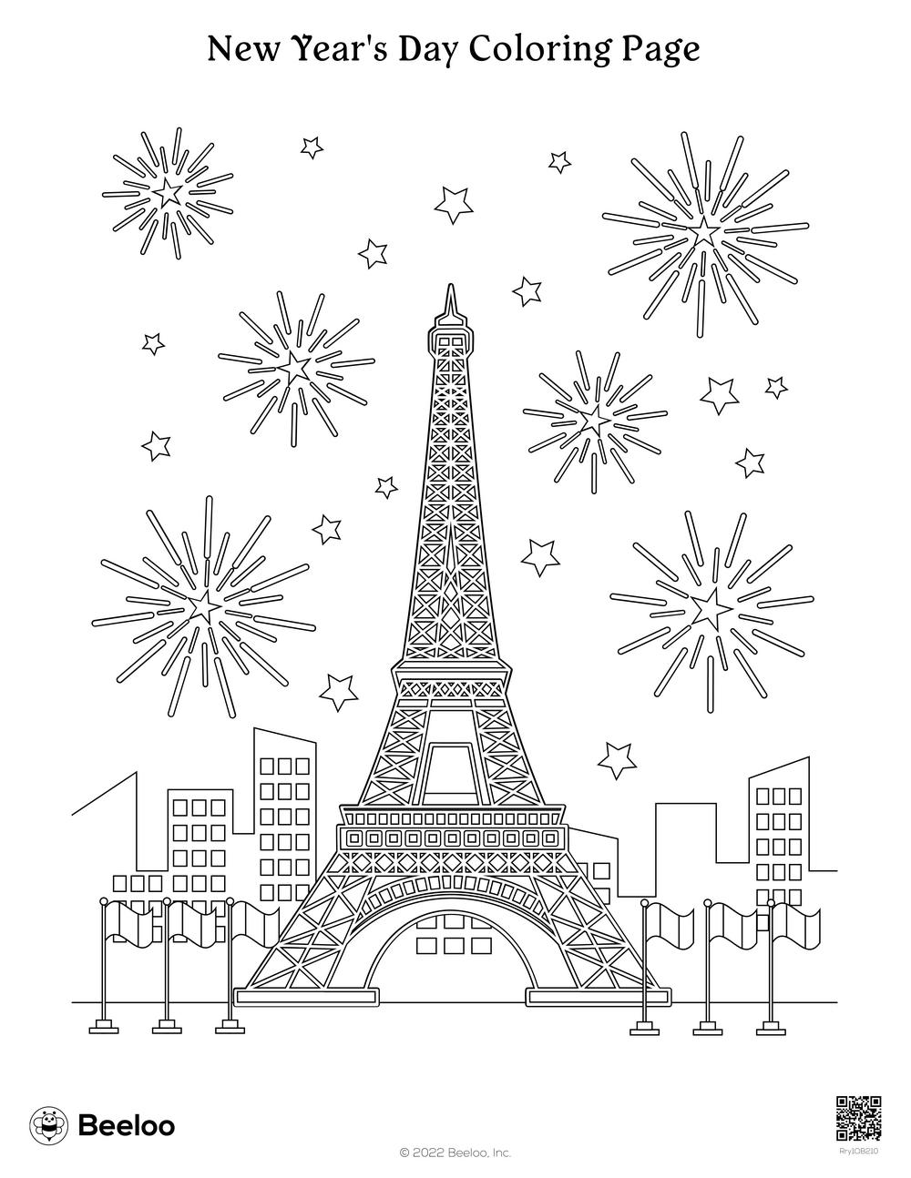 New Year's Day Coloring Page