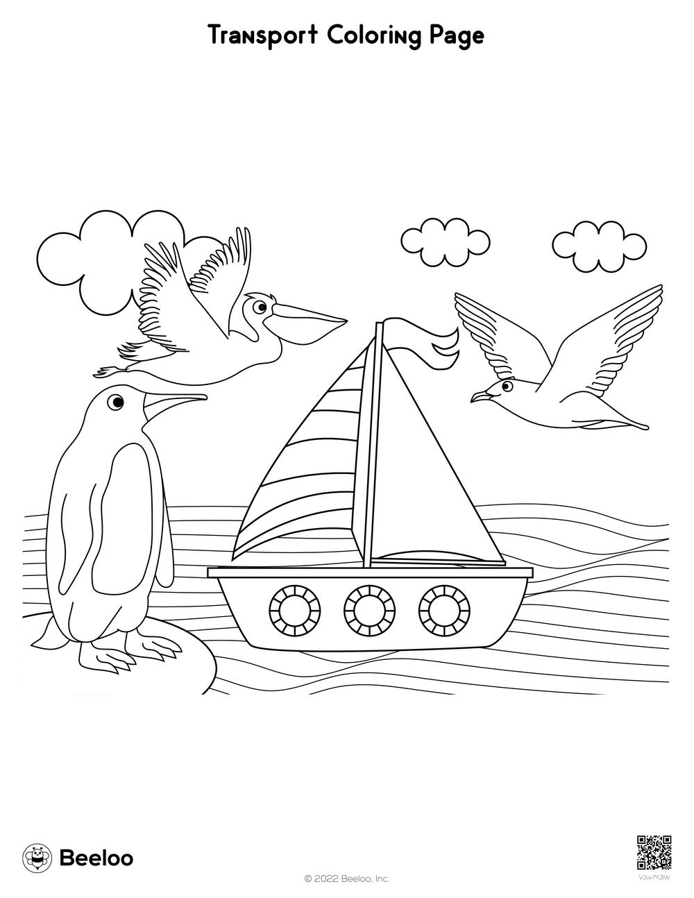 Transport Coloring Page