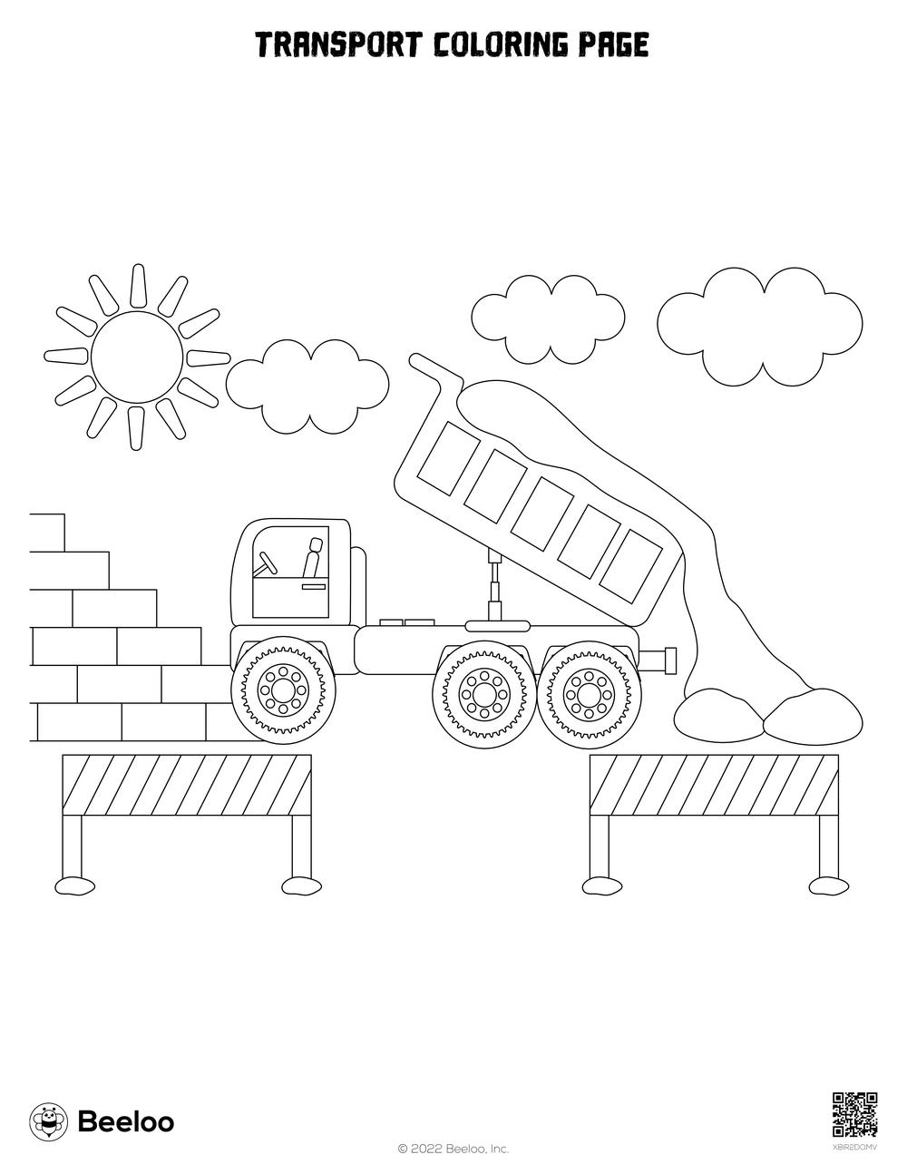 Transport Coloring Page