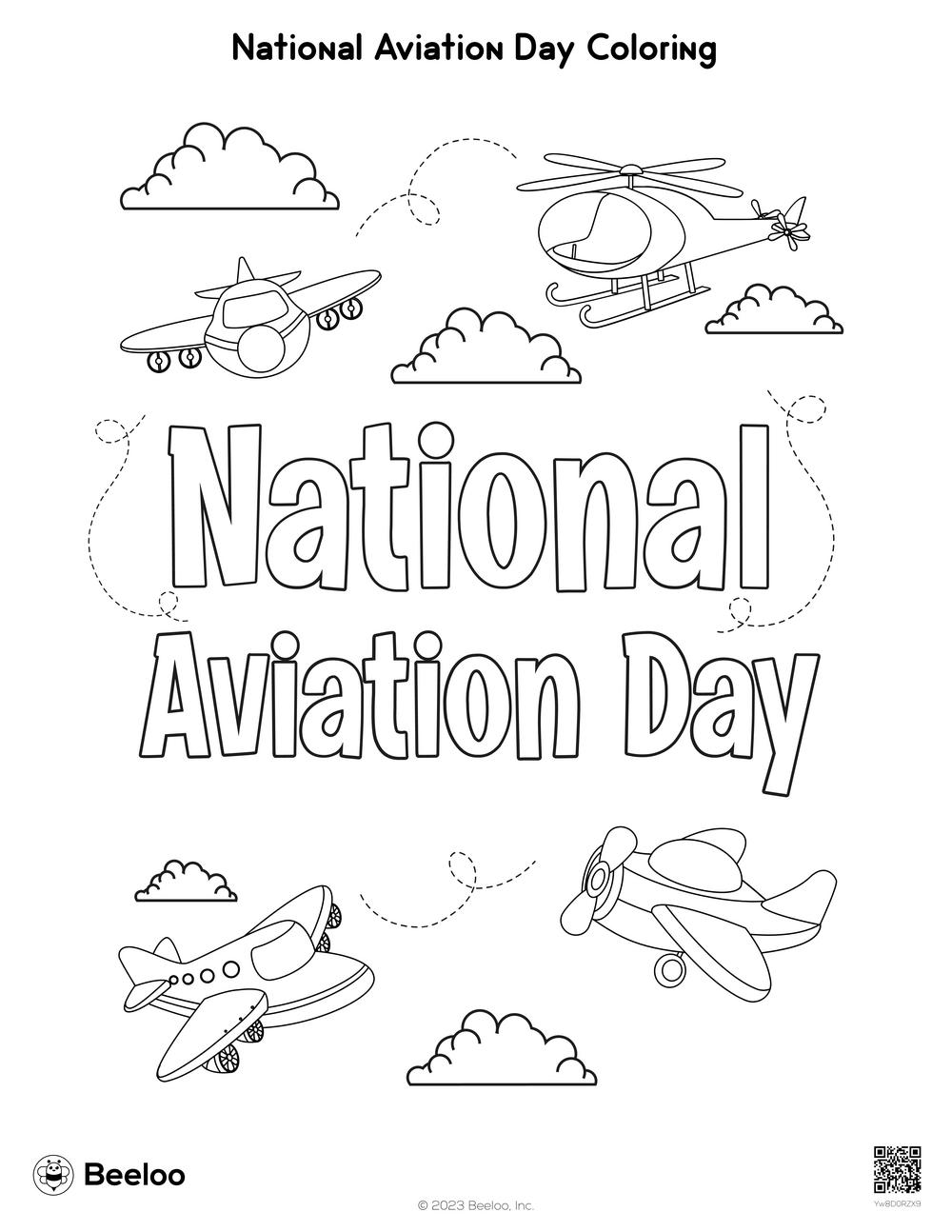 National Aviation Day Coloring