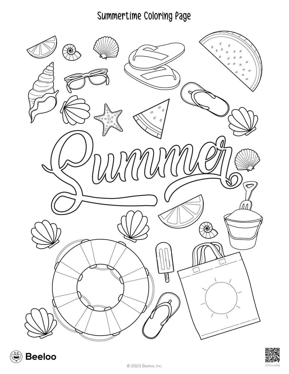 Summertime Coloring Page