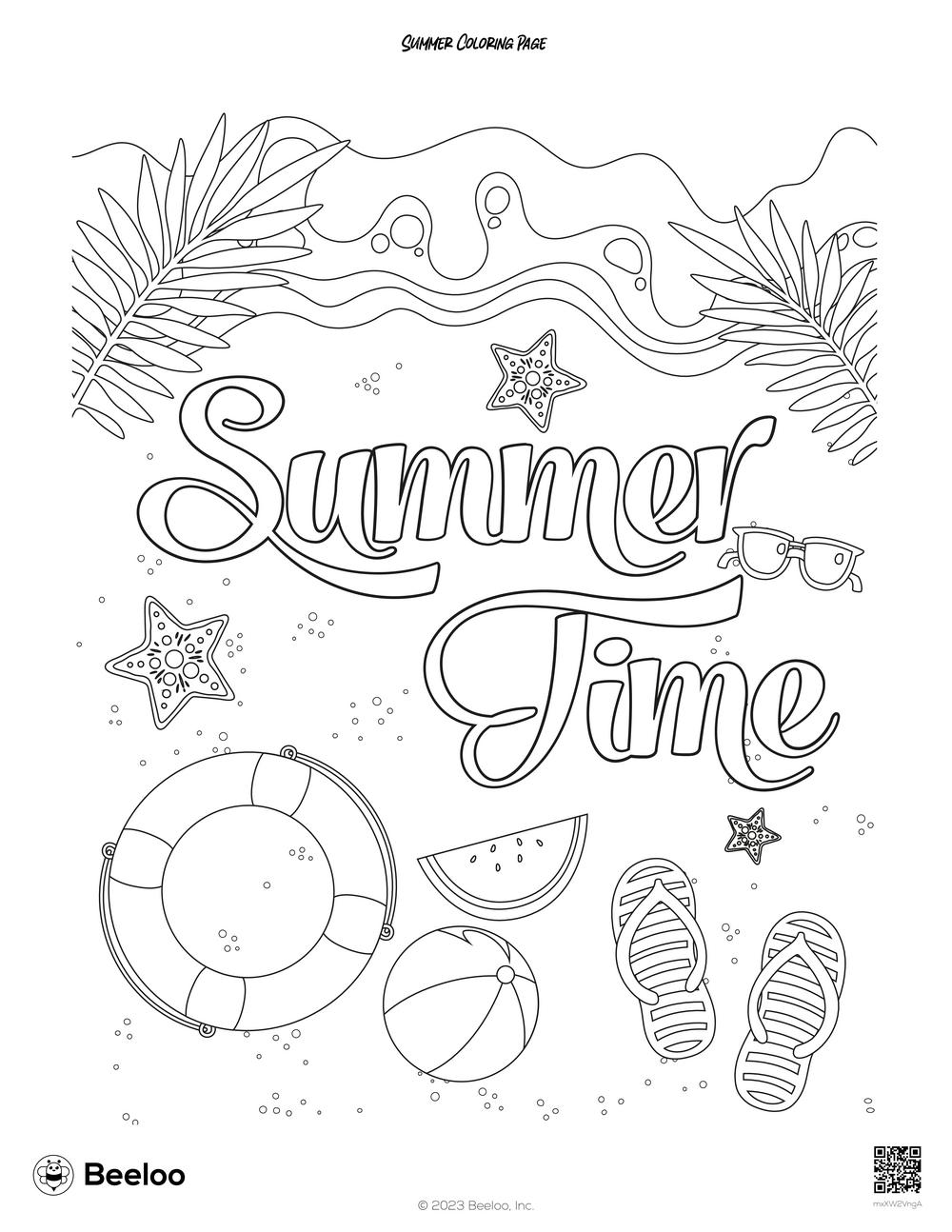 Summer Coloring Page