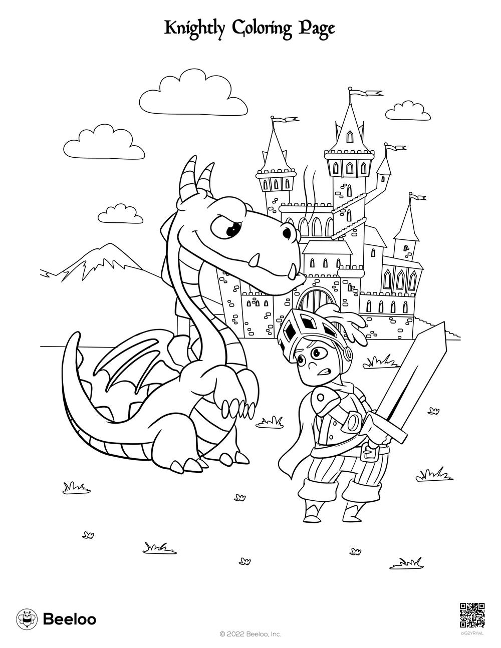 Knightly Coloring Page