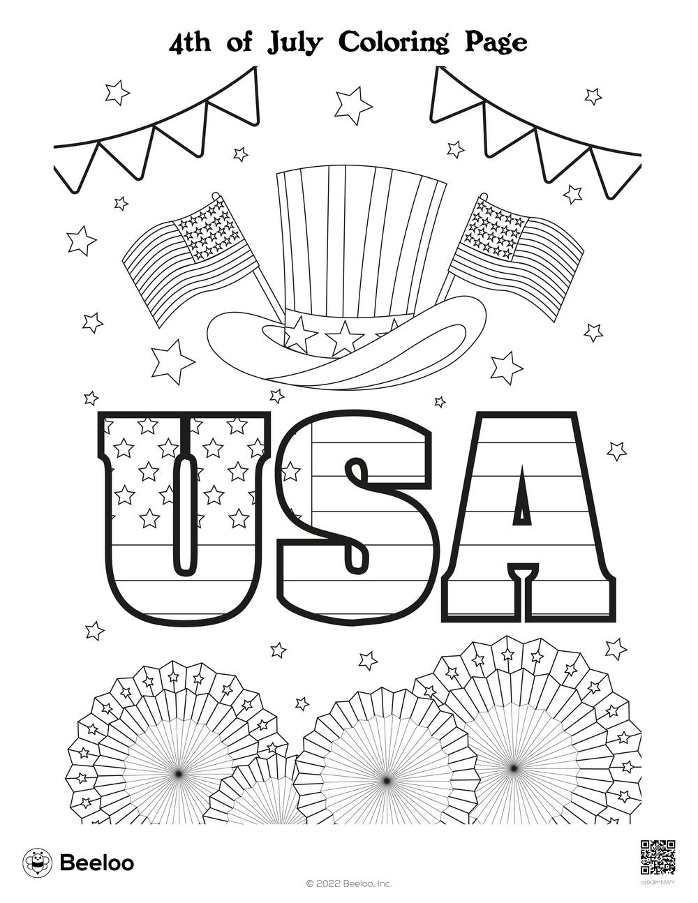 4th of July Coloring Page