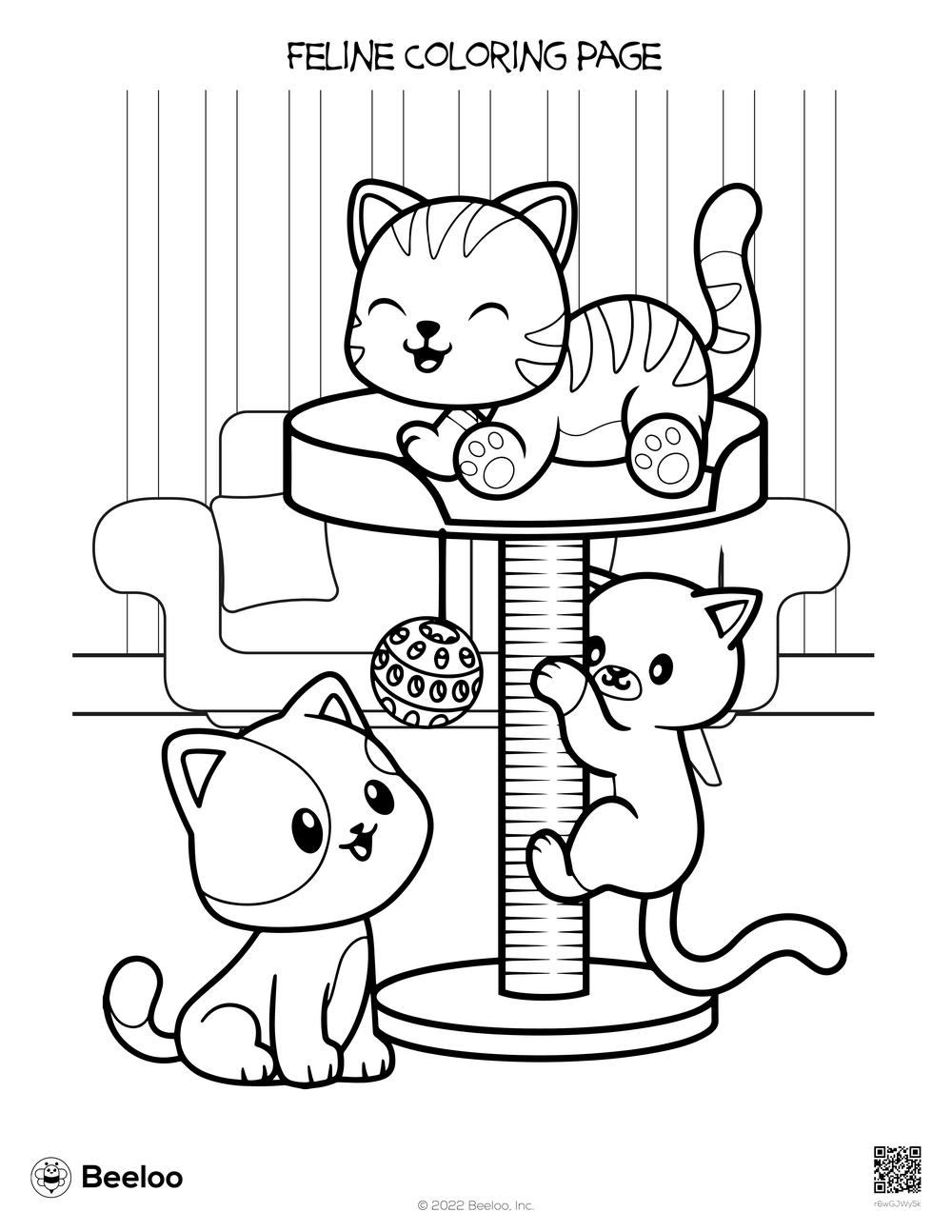 Feline Coloring Page