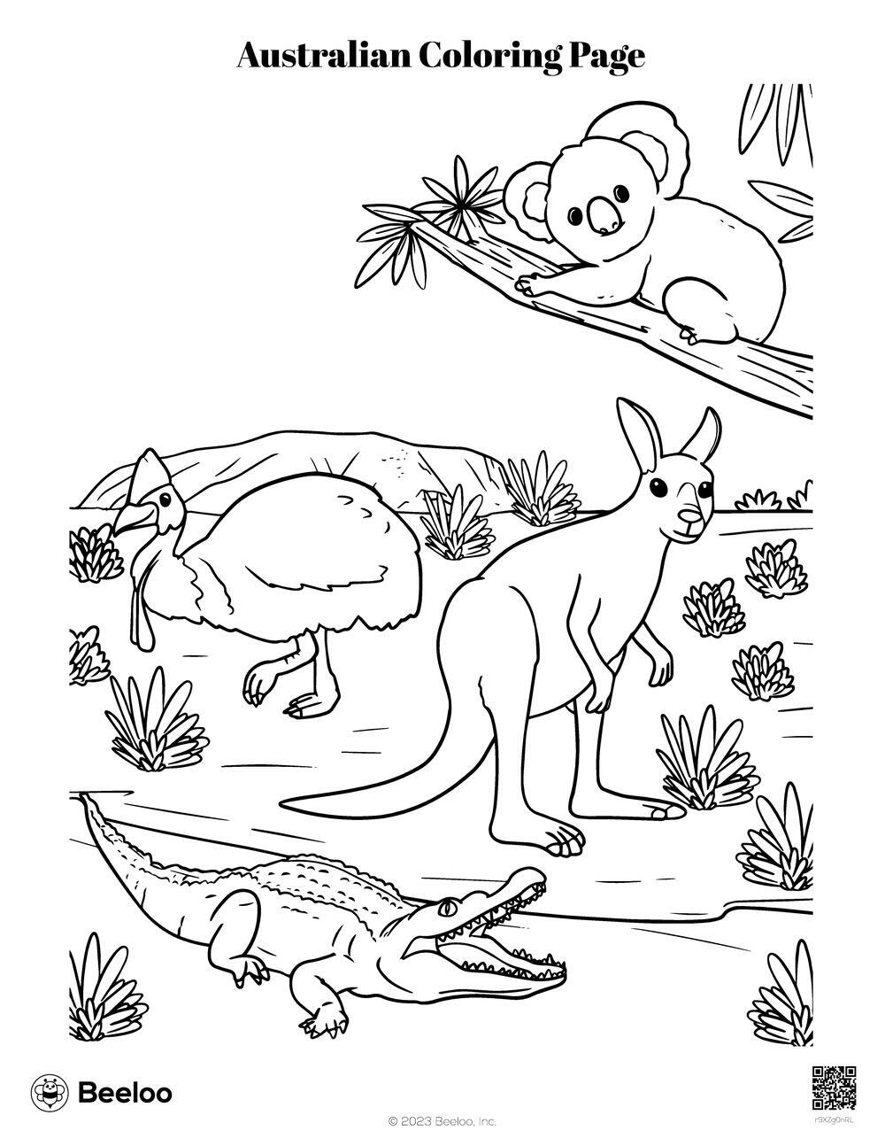 Australian Coloring Page