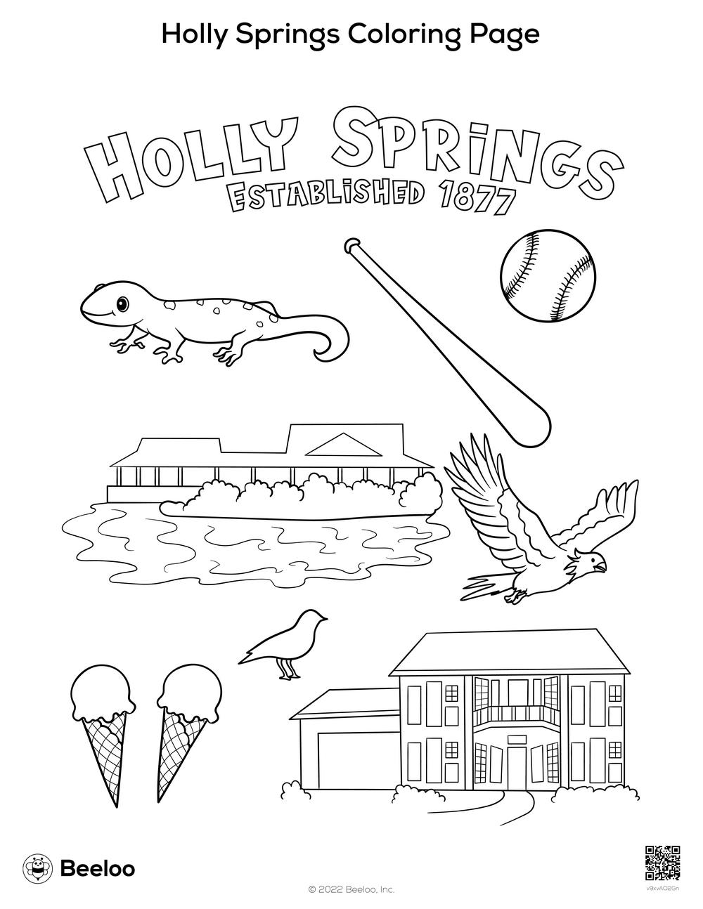 Holly Springs Coloring Page