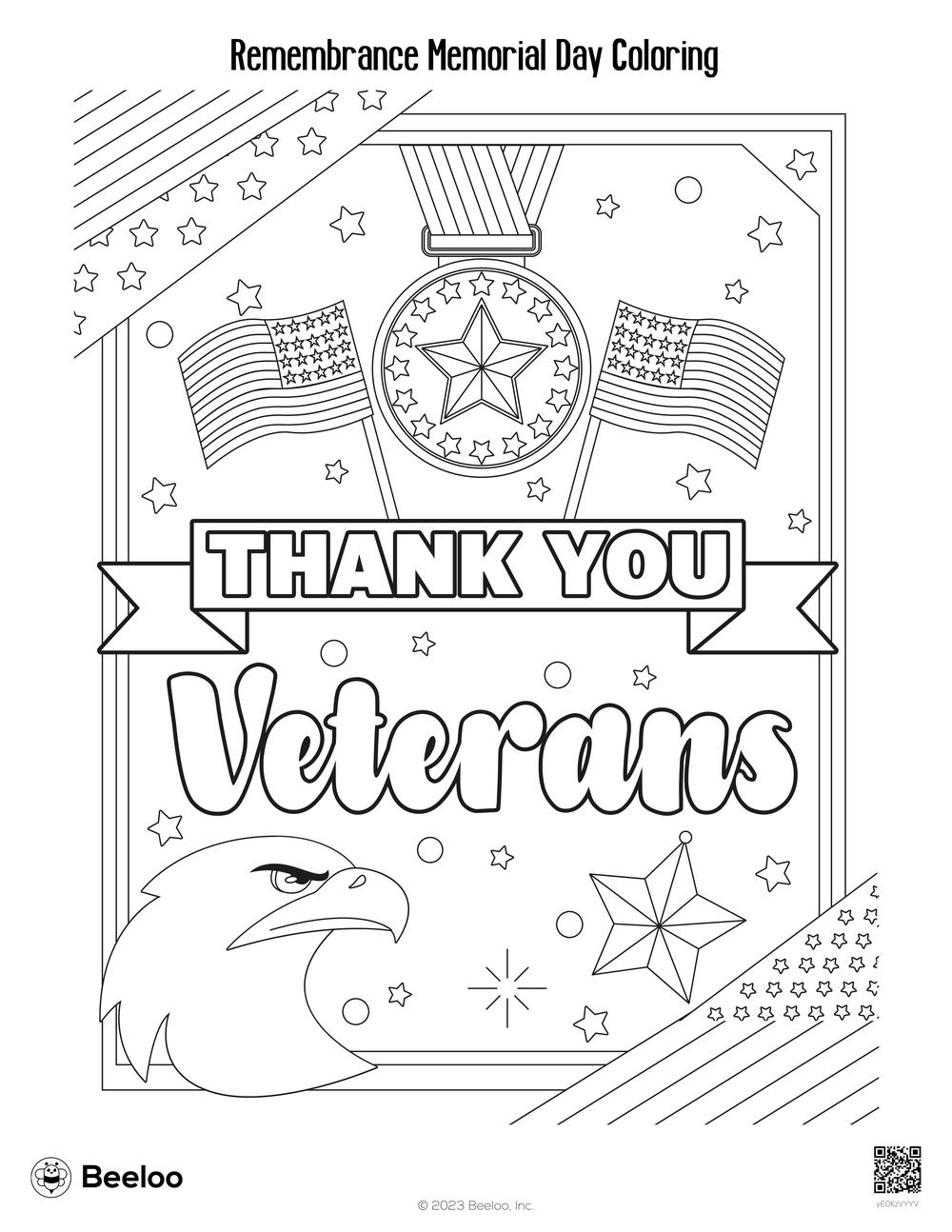 Remembrance Memorial Day Coloring