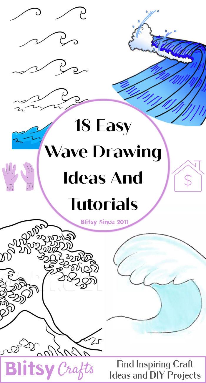 18 Easy Wave Drawing Ideas - How to Draw a Wave