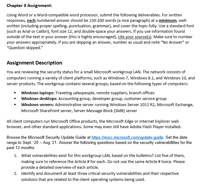 Chapter 3 ﻿Assignment:Using Word or a Word-compatible | Chegg.com