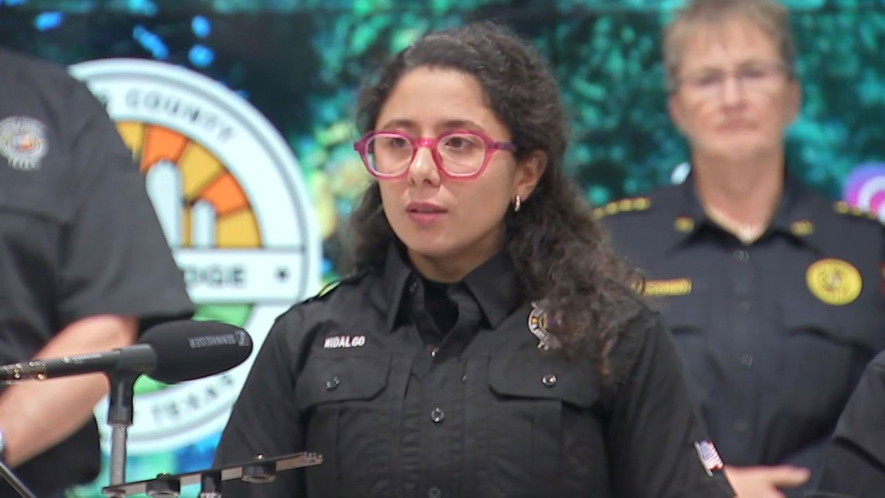 Harris County Judge Lina Hidalgo speaks at a news conference July 7.