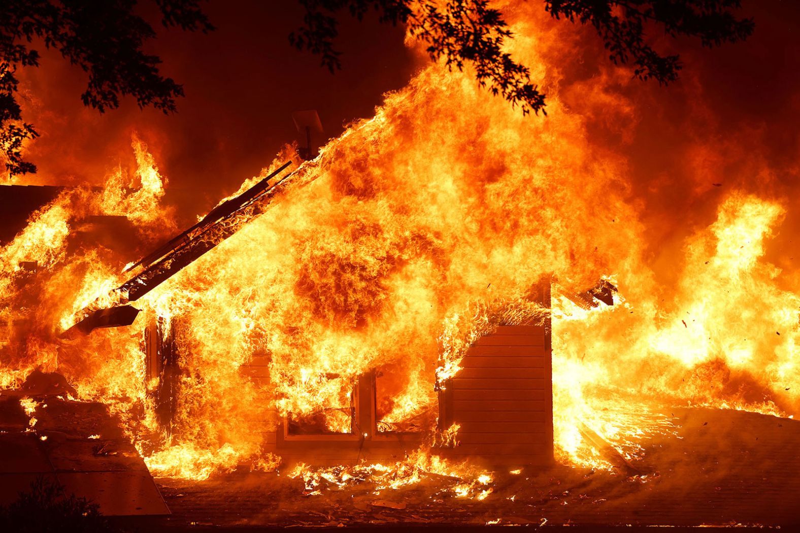 A house near Chico, California, burns from the Park Fire on Thursday, July 25. <a href="https://www.cnn.com/2024/07/25/us/durkee-fire-oregon/index.html">The massive wildfire</a> has forced mandatory evacuations in Butte County.