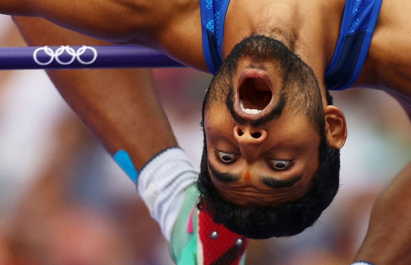 Indian high jumper Sarvesh Anil Kushare competes on August 7.