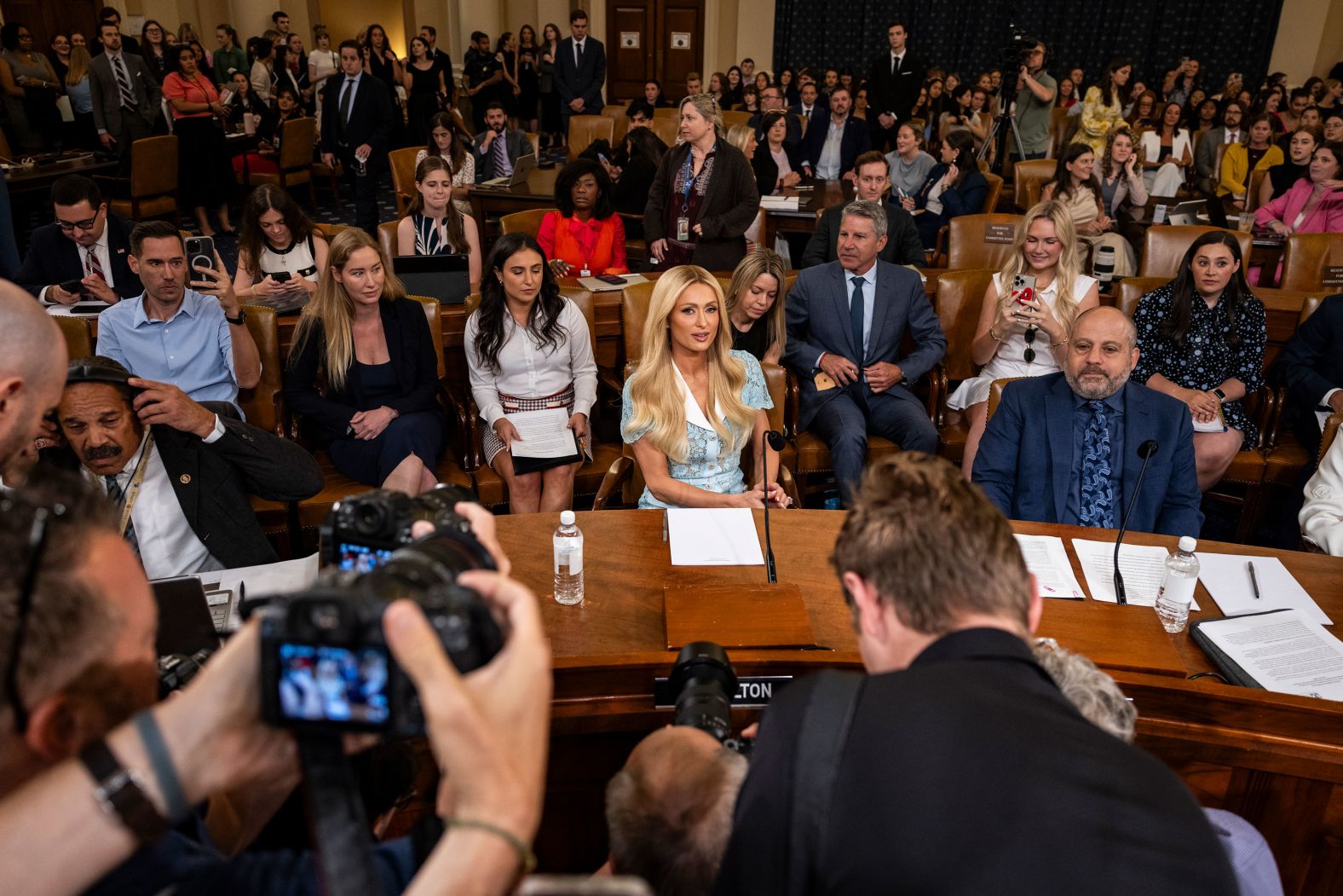 Actress and child welfare advocate Paris Hilton arrives to testify at a House committee meeting in Washington, DC, on Wednesday, June 26. <a href="https://www.cnn.com/2024/06/26/entertainment/paris-hilton-house-committee-hearing-child-welfare/index.html">The hearing</a> was focused on foster care and the reauthorization of Title IV-B of the Social Security Act, which provides resources to states to promote child welfare. Hilton has previously said that she experienced physical and emotional abuse at a boarding school for troubled teens.