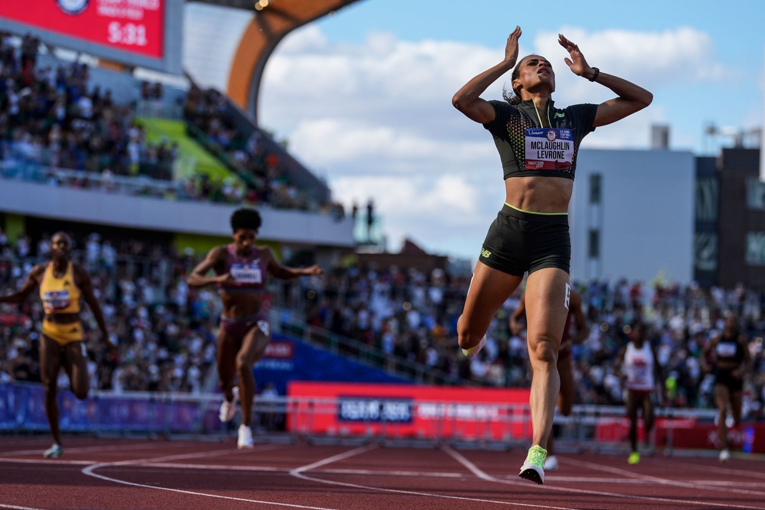 <strong>Sydney McLaughlin-Levrone (United States):</strong> At the beginning of July, McLaughlin-Levrone <a href="https://www.cnn.com/2024/07/01/sport/sydney-mclaughlin-levrone-400m-hurdles-world-record-spt-intl/index.html">broke the 400-meter hurdles world record for the fifth time</a>, clocking a time of 50.65 seconds at the US Olympic Trials. She now owns seven of the 10 fastest times in history. She will go to Paris as one of the stars of the US track team and a strong favorite to defend her gold medal from three years ago.